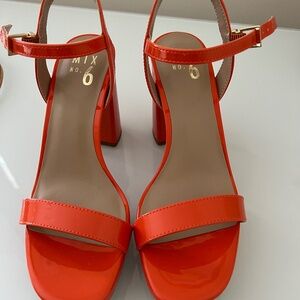 Orange heels pumps